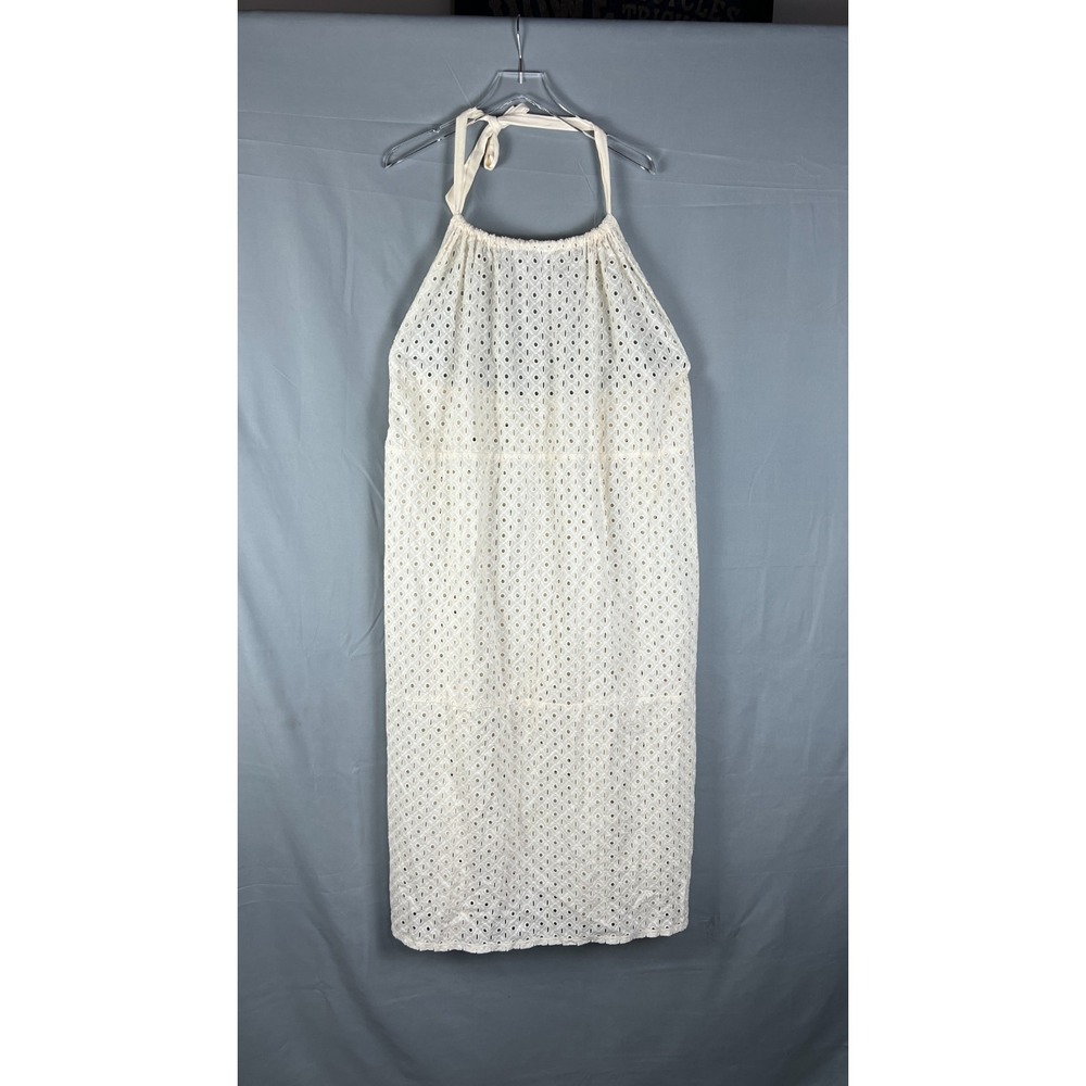 Vitamin A Maxi Cover Up Womens 2XL Beige Cotton Eyelet‎ Embroidered Beach Wear